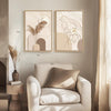 2PC Framed Neutral Abstract Wall Art