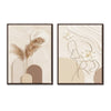 2PC Framed Neutral Abstract Wall Art