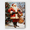 Vintage Santa Claus Reading Canvas Wall Art