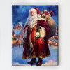 Vintage Santa Claus Reading Canvas Wall Art