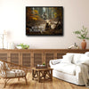 Inspirational Faith Quote Wall Print, He Left The 99 To Rescue Me Muddy Lost Lamb Forest Scene Christian Canvas