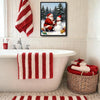 Santa & Snowman Framed Wall Art Vintage Oil Painting Christmas Print