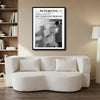 Just Champagne Problems Newspaper Style Wall Art, The New York News Retro Black White Champagne Canvas Print, Trendy Bar Cart Apartment Wall Decor