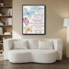 To My Daughter Canvas Print from Mom, Watercolor Butterfly Inspirational Letter Wall Art Gift