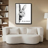 Funny Rabbit Bathroom Canvas Wall Art, Are You Pooping Peeking Bunny Print, Black White Sketch Cute Bunny Restroom Decor, Humorous Farmhouse Bathroom Sign