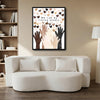 Inspirational Equality Wall Decor, Multi Skin Tone Raised Hands & Neutral Hearts With Quote We Rise By Lifting Others, Unity Diversity Kindness Vertical Canvas Artwork For Classroom Office Home