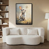 Bunny and Butterfly Meadow Canvas Print, Spring Farmhouse Wall Art