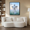 He Is Risen Wooden Cross White Cloth Easter Canvas Wall Art