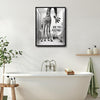 Black White Giraffe Are You Pooping Funny Quote Canvas Wall Art Humorous Animal Bathroom Wall Decor