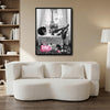Black Woman Luxury Paris Bathroom Wall Art, Believe In Yourself Afro Lady Eiffel Tower Pink Accent Canvas Decor