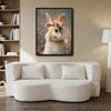 Flower Crown Rabbit Vertical Canvas Wall Art