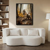 Autumn Woodland Jesus and Muddy Lamb Framed Canvas Wall Art, Religious Spiritual Farmhouse Home Wall Decor