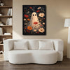 Vintage Ghost Wildflower Starry Night Halloween Framed Wall Art Print