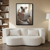 Funny Bulldog Toilet Reading Newspaper Wall Art, English Bulldog Bathroom Canvas Print, Humorous Dog Bathroom Wall Decor