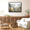 Soaring Eagle Misty Mountain Forest Canvas Wall Art Rustic Cabin Horizontal Decor