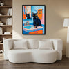 Wash Your Paws Black Cat Bathroom Canvas Wall Art