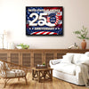 American 250th Anniversary Framed Canvas Print, 1776‑2026 US Bicentennial Plus Patriotic Flag Wall Art for Home Decor
