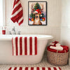 Christmas Reindeer Santa Hat Framed Wall Art Christmas Decoration