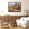 Farmhouse Country Rustic Truck Rooster Canvas Wall Art, Retro Rural Farm American Flag Poppy Flower Patriotic Canvas Print