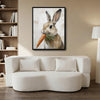 Vintage Bunny Eating Carrot Neutral Canvas Wall Art