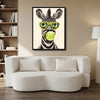 Funny Animal Canvas Wall Art, Hipster Zebra Blowing Bubblegum Wearing Sunglasses Trendy Poster