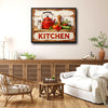 Red Kettle Rustic Kitchen Canvas Wall Art