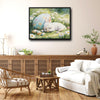 Sleeping White Bunny Easter Canvas Wall Art