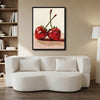 Valentine Disco Strawberry Canvas Wall Art, Retro Funky Red Disco Berry Framed Canvas Print, Romantic Trendy Kitchen Bedroom Aesthetic Wall Decor