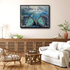 You & Me We Got This Sea Turtle Canvas, Nautical Ocean Couple Wall Decor