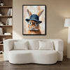 Hipster Bunny Portrait Canvas Print