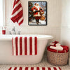 Vintage Santa Claus Holding Gift Bags Snowy Christmas Tree Framed Wall Art