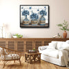 Relax Soak Unwind Blue Hydrangea Butterfly Rustic Bathroom Framed Wall Art