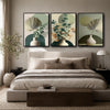 Boho Sage Green Eucalyptus 3 Panel Botanical Wall Art