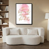 She Believed She Could So She Did Framed Motivational Wall Art Pink Watercolor Quote Print