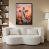 He is Risen Cross White Drape Rose Field Religious Canvas Wall Art