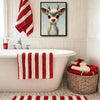Cute Baby Red‑Nosed Reindeer Framed Wall Art Christmas Oil Painting Print