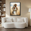 Inspirational Jesus The Good Shepherd Wall Print, Jesus Holding Lamb On Shoulders Farm Field Christian Canvas Decor