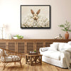 Bunny White Wildflower Field Canvas Wall Art