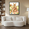 Mother Baby Bunny Painting Easter Eggs Country Watercolor Canvas Wall Art
