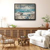 Coastal Sea Turtle Couple Wall Art with Inspirational Quote