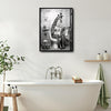 Funny Giraffe On Toilet Reading Newspaper Canvas Wall Art Cute Bathroom Decor
