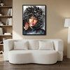I Am African Woman Canvas Wall Art, Inspirational Afro Black Woman Positive Affirmation Portrait Painting, Motivational Black Girl Magic Wall Decor