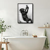 Funny Black Dog Selfie On Toilet Canvas Wall Art Cute Bathroom Decor
