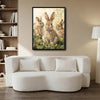 Three Bunnies Meadow Canvas Wall Art