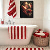 Romantic Santa & Mrs Claus Framed Canvas Wall Art, Christmas Farmhouse Decor
