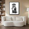 Whimsical Otter Bathroom Poster, Cute Otter Holding Toilet Paper Sketch Print, Humorous Restroom Wall Art for Animal Lovers