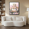 Watercolor Lop Bunny Flower Crown Rose Garden Bench Canvas Wall Art