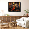 Retro Jazz Band Canvas Print, Black Female Bassist Harlem Night Club Music Wall Art
