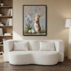 Vintage Standing Bunny Bluebell Butterflies Easter Eggs Canvas Wall Art