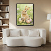 Watercolor Bunny Wildflower Meadow Pastel Easter Eggs Canvas Wall Art